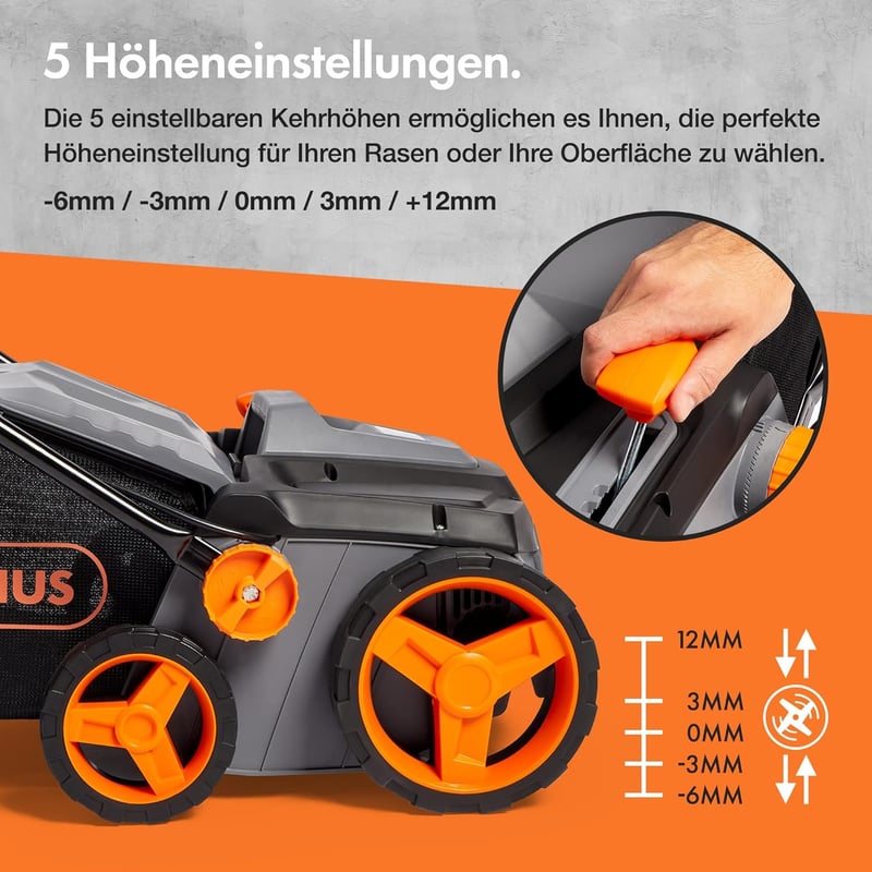 VonHaus 1800W elektromos műfűtisztító seprű 45L gyűjtőtáskával