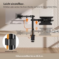VonHaus Monitor Tartó Laptop Állvánnyal 13-32" Képernyőkhöz - Asztali Rögzítés, Állítható Magasság - Dönthető, Forgatható Karok, VESA Kompat 6
