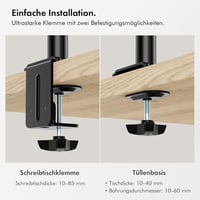 VonHaus Monitor Tartó Laptop Állvánnyal 13-32" Képernyőkhöz - Asztali Rögzítés, Állítható Magasság - Dönthető, Forgatható Karok, VESA Kompat 4