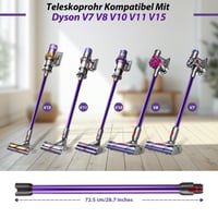 Vonsera Hosszabbító Cső Dyson V7 V8 V10 V11 V15 Porszívóhoz - Teleszkópos Szívócső 2 az 1-ben Kefével, Lila 2