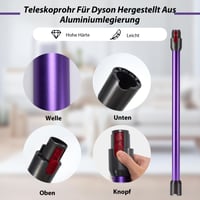 Vonsera Hosszabbító Cső Dyson V7 V8 V10 V11 V15 Porszívóhoz - Teleszkópos Szívócső 2 az 1-ben Kefével, Lila 4
