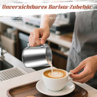 Latieră Vonsera 350 ml din oțel inoxidabil cu gradații, accesoriu barista pentru cappuccino, espresso și latte art, argintiu 5