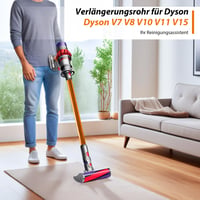 Tub telescopic prelungitor Vonsera pentru aspirator Dyson V7 V8 V10 V11 V15, cu perie cu două funcții, accesoriu tub de aspirație portocaliu 7