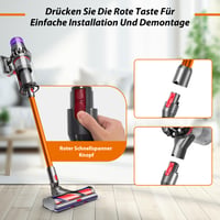 Tub telescopic prelungitor Vonsera pentru aspirator Dyson V7 V8 V10 V11 V15, cu perie cu două funcții, accesoriu tub de aspirație portocaliu 3