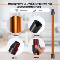 Tub telescopic prelungitor Vonsera pentru aspirator Dyson V7 V8 V10 V11 V15, cu perie cu două funcții, accesoriu tub de aspirație portocaliu 4