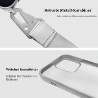 VooDirop silikónový kryt na iPhone 13 na krk s nylonovým remienkom a crossbody taškou, strieborný 2