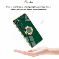 Husă VooDirop din silicon TPU pentru Samsung Galaxy S20 cu inel de susținere la 360 de grade, suport pentru deget, compatibilă cu suport auto magnetic, carcasă de protecție rezistentă la șocuri 3