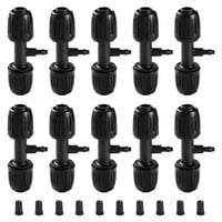 Conector în T VooGenzek cu 3 căi pentru furtun de irigare 13/16 mm – 4/7 mm - negru - 10 buc 1