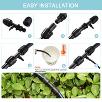 Conector în T VooGenzek cu 3 căi pentru furtun de irigare 13/16 mm – 4/7 mm - negru - 10 buc 4