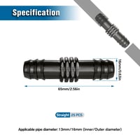 VooGenzek 25 db 16 mm Öntözőrendszer Csatlakozó, Műanyag Csepegtető Tömlő Összekötő, Egyenes Push-Fit Szerelés 2