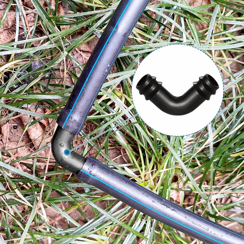 VooGenzek 25db 16mm Barbed Csatlakozó Csepegtetős Öntözéshez Könyök Összekötő
