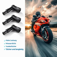 VooGenzek 3 ks Konektor zapaľovacej sviečky 90-stupňový vodotesný konektor pre motocykle a štvorkolky s objemom 70cc 90cc 100cc 110cc 125cc 150cc 200cc 5