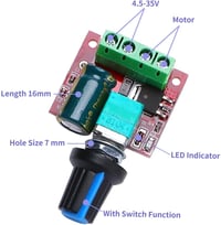 VooGenzek 4db PWM Motor Fordulatszám Szabályozó 5V-35V 5A 90W Kapcsolóval, Állítható DC Motor Vezérlő 3