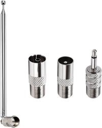 VooGenzek 75cm Teleszkópos FM Rádió Antenna F Csatlakozóval és IEC Adapterrel 1