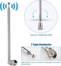 VooGenzek 75cm Teleszkópos FM Rádió Antenna F Csatlakozóval és IEC Adapterrel 4