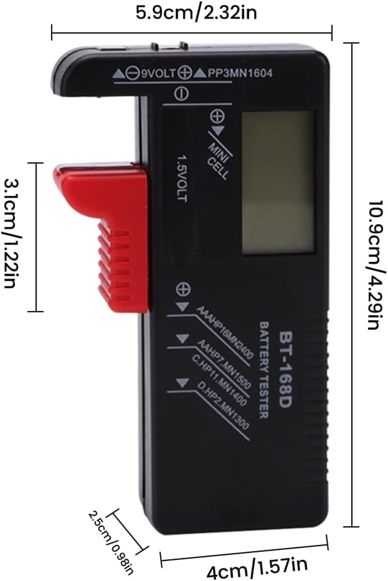 VooGenzek BT-168D Univerzális Digitális Elem Teszter AA AAA C D 9V Gombelem Feszültségmérő Akkumulátor Ellenőrző Készülék