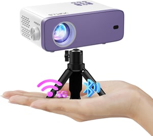 VOPLLS Mini WiFi Bluetooth projektor – 20000L, Full HD 1080P, 50% zum