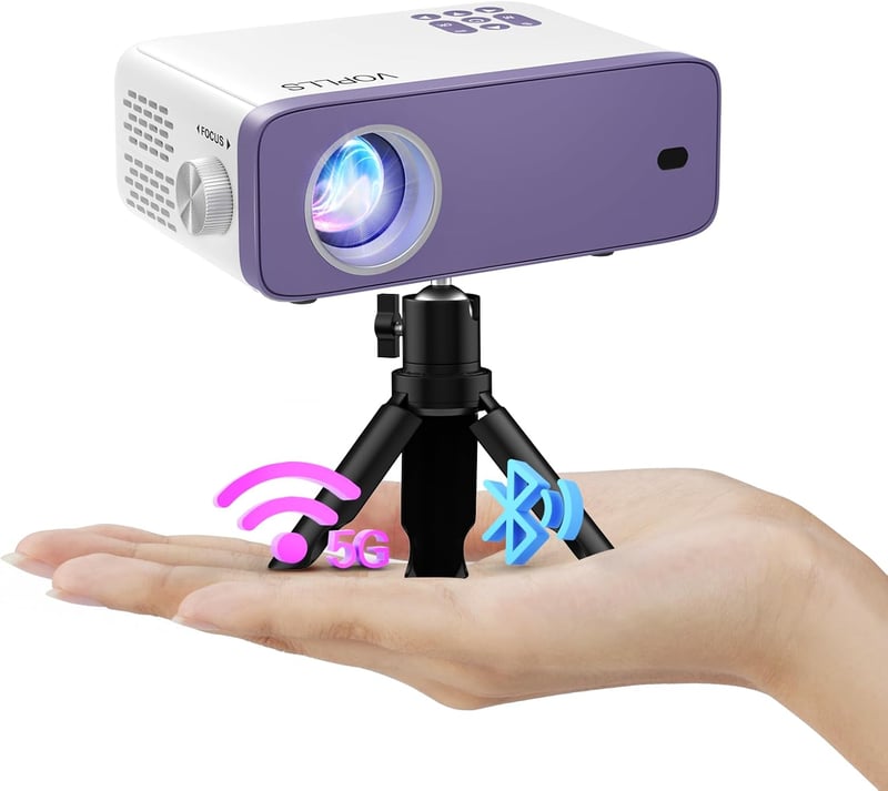 VOPLLS Mini WiFi Bluetooth projektor – 20000L, Full HD 1080P, 50% zoom