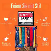 Vorlich Race éremkijelző és rajtszám-tartó fali állvány - fekete 4