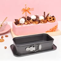 VOSSOT Téglalap Sütőforma 18x6,6cm Rugós Tortaforma Szett Tapadásmentes Sütőedény Szilikon Kaparókkal 6