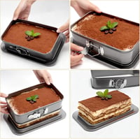 VOSSOT Téglalap Sütőforma 18x6,6cm Rugós Tortaforma Szett Tapadásmentes Sütőedény Szilikon Kaparókkal 7
