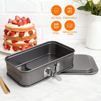 VOSSOT Téglalap Sütőforma 18x6,6cm Rugós Tortaforma Szett Tapadásmentes Sütőedény Szilikon Kaparókkal 4