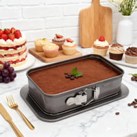 VOSSOT Téglalap Sütőforma 18x6,6cm Rugós Tortaforma Szett Tapadásmentes Sütőedény Szilikon Kaparókkal 3