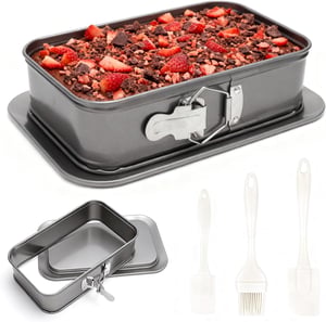 VOSSOT pravokutni kalup za torte s oprugom 18x6,6 cm, s 3 silikonske lopatice, neprianjajući