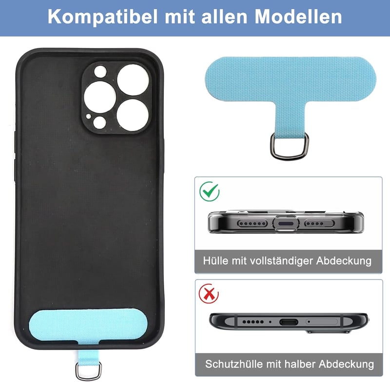 VOSSOT Univerzális Telefontartó Pánt - Fonott Csuklópánt és Nyakpánt Mobiltelefonhoz, Divatos Karkötő Stílusú Telefon Lánc Kiegészítő
