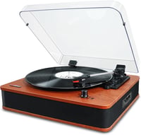 VOSTERIO Bluetooth Lemezjátszó HiFi Hangszóróval, Vintage Bakelit Lejátszó MP3/FM/USB/TF 1