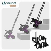 VOUNOT 2 v 1 Skladací nákupný vozík s funkciou výstupu na schody, námornícka modrá 6