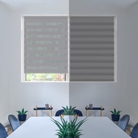 VOUNOT 2 ks dvojitá roleta bez vŕtania, 55x150 cm, sivá, denné a nočné tienenie, na okná a dvere, priesvitná a zatemňovacia 3
