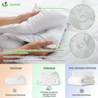 VOUNOT 3 az 1-ben 13.5 Tog Paplan 200x200 cm Fehér Téli Paplanhuzat Puha Mikroszál - 200x200 cm, 4 Seasons Duvet 4