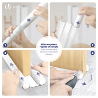 VOUNOT Tesniaca lišta pod dvere 2 ks, 96 cm, strihateľné dvojité tesnenie, biele, tesnenie pod dvere proti prievanu a hluku pre domov a kanceláriu 5