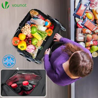 VOUNOT aluminijska kolica za kupovinu s funkcijom penjanja uz stepenice 3 u 1, sklopiva, s termo odjeljkom, kukom, 6 kotača, vodootporna, crna 5