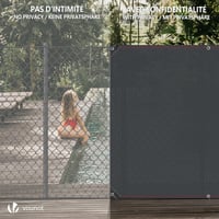 VOUNOT Árnyékoló Háló 1,8x20m Antracit HDPE 230g/m² 95% Árnyékolás UV-álló Széltörő Kerítésháló Kertbe Erkélyre Lyukakkal és Kábelkötegelőkkel 6