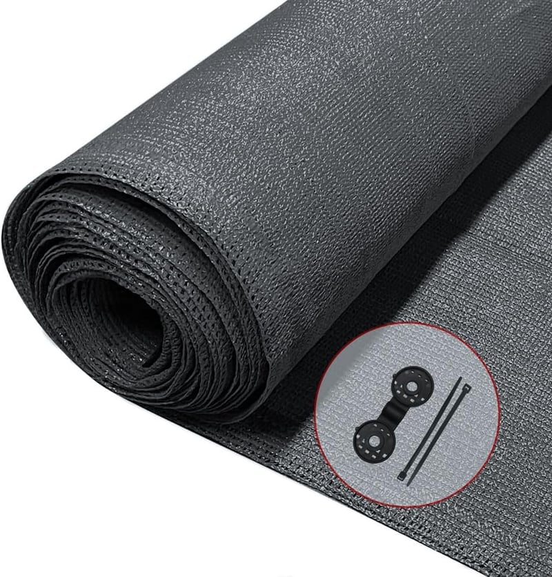 VOUNOT Árnyékolóháló 1,5×10m, UV-álló Kerítéstakaró Szellőző Szövet 150g/m² Antracit - 1.5 x 10 metres, charcoal, 150 g/m²