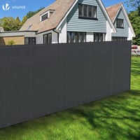VOUNOT Árnyékolóháló 1,5×10m, UV-álló Kerítéstakaró Szellőző Szövet 150g/m² Antracit - 1.5 x 10 metres, charcoal, 150 g/m² 3