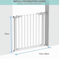 VOUNOT Biztonsági Kapu 75-84 cm, Fúrás Nélküli, Automata Mágneses Zárral, Gyerekeknek és Kutyáknak, Lépcsőre és Ajtóra, 74 cm Magas, Fehér 3