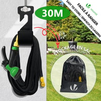 Rozťahovacia záhradná hadica VOUNOT 30 m, s 10-funkčnou striekacou pištoľou, prípojkou 1/2" a 3/4", úložnou taškou, čierna 5