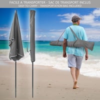Umbrelă de balcon VOUNOT dreptunghiulară, rabatabilă, 200x125 cm, protecție UV 50+, pliabilă, cu husă de protecție, gri 5