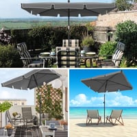 Umbrelă de balcon VOUNOT dreptunghiulară, rabatabilă, 200x125 cm, protecție UV 50+, pliabilă, cu husă de protecție, gri 6