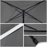 Umbrelă de balcon VOUNOT dreptunghiulară, rabatabilă, 200x125 cm, protecție UV 50+, pliabilă, cu husă de protecție, gri 4