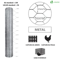 Drôtené pletivo VOUNOT, šesťhranné, veľkosť oka 25 mm, výška 100 cm, dĺžka 50 m, pozinkované strieborné, záhradný plot pre kurčatá, králiky a hydinu 6