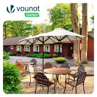 Dvojitý záhradný slnečník Vounot 300x150 cm s otočným ramenom, ochrana UV50+, látka 180 g/m2, vodoodolný, vrátane ochranného obalu, béžový 2
