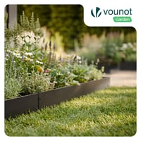 VOUNOT Kovová záhradná obruba 25 m, pozinkovaný lem záhona, okraj trávnika, 100 cm dĺžka, 13 cm výška, 25 ks, čierna 2