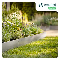 VOUNOT Metalni vrtni rubnik, pocinčani, 5 m, rubnjak za travnjak, 100x13 cm, debljina 0,7 mm, fleksibilni rubnjak za gredice, 5 kom. 2