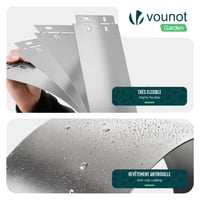 VOUNOT Metalni vrtni rubnik, pocinčani, 5 m, rubnjak za travnjak, 100x13 cm, debljina 0,7 mm, fleksibilni rubnjak za gredice, 5 kom. 5