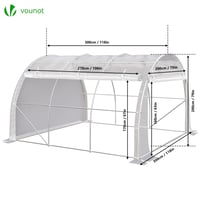 Fóliovník VOUNOT s rolovacími bočnými stenami, odolný voči zimnému počasiu, stan na paradajky, 3x3x2 m, 9 m², biely 2