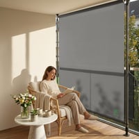 VOUNOT Zvislá markíza 120x310 cm, vonkajšia roleta na balkón a terasu, UV ochrana, vodeodolná, roleta s kľukou, sivá 2